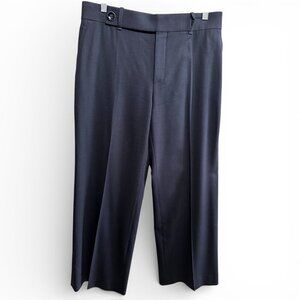 Chloé Abyss Blue High-Rise Cropped Flared Virgin Wool Pants - US 12 / FR 44 - EU